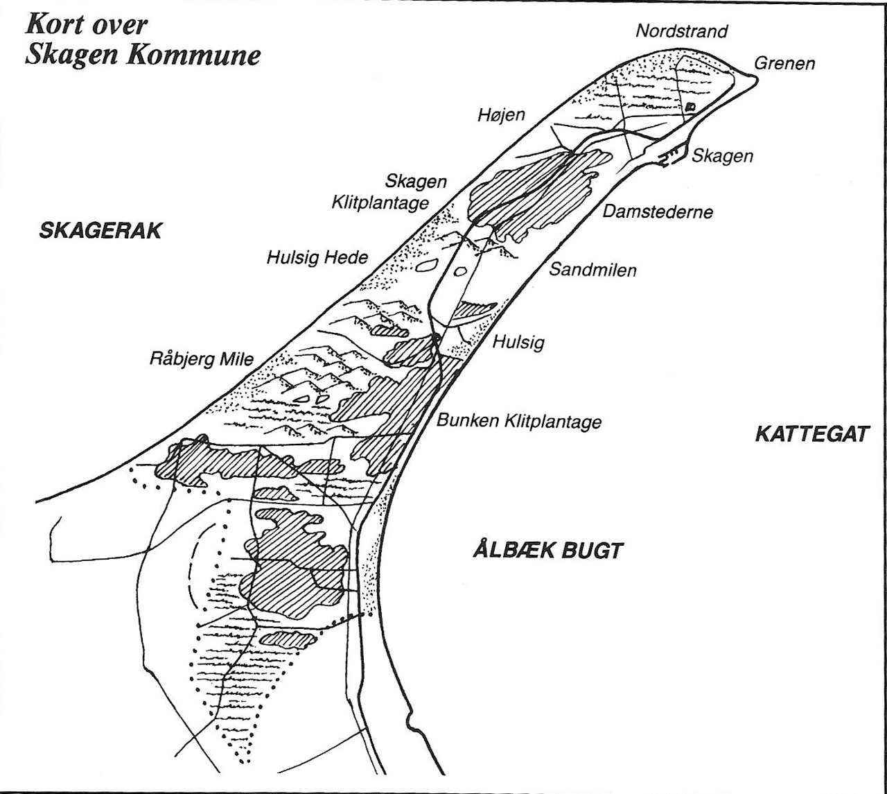 Kort over Skagen Kommune